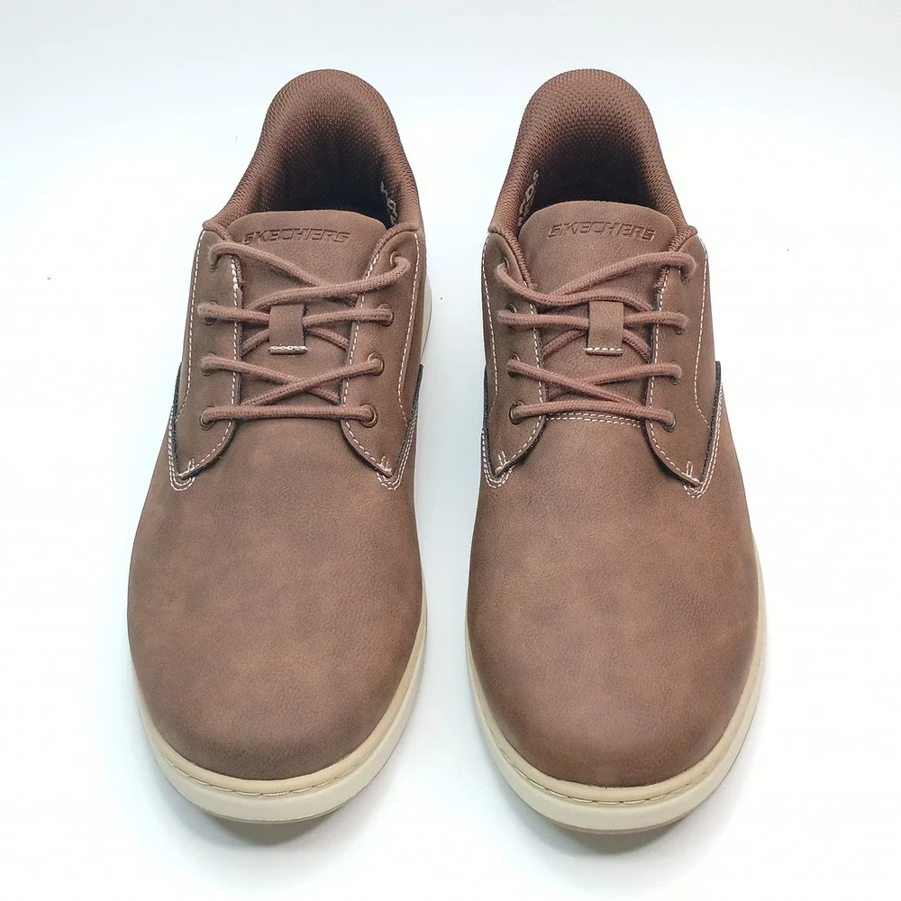 Skechers Swift Fit Hands Free Slip-ins Men Size 8.5 Brown Synthetic Leather